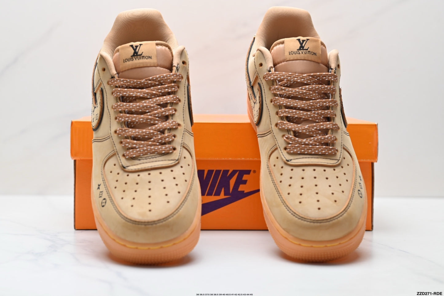 Custom Louis Vuitton x Nike Air Force 1 | Tan Monogram