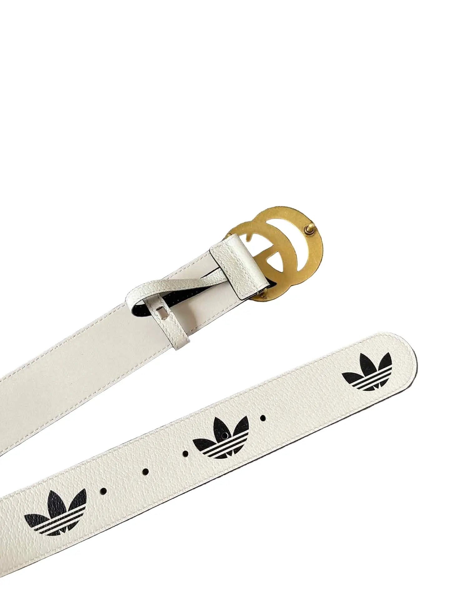 Gucci x Adidas | White Leather Double G Belt Gucci