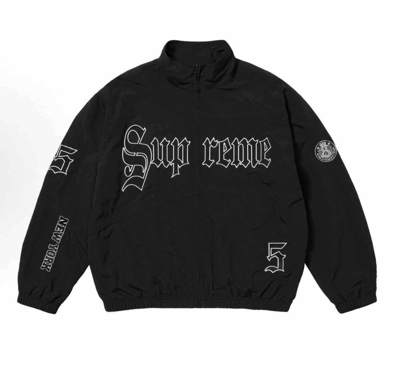 Supreme | Gothic 5 Logo Jacket | Black & White