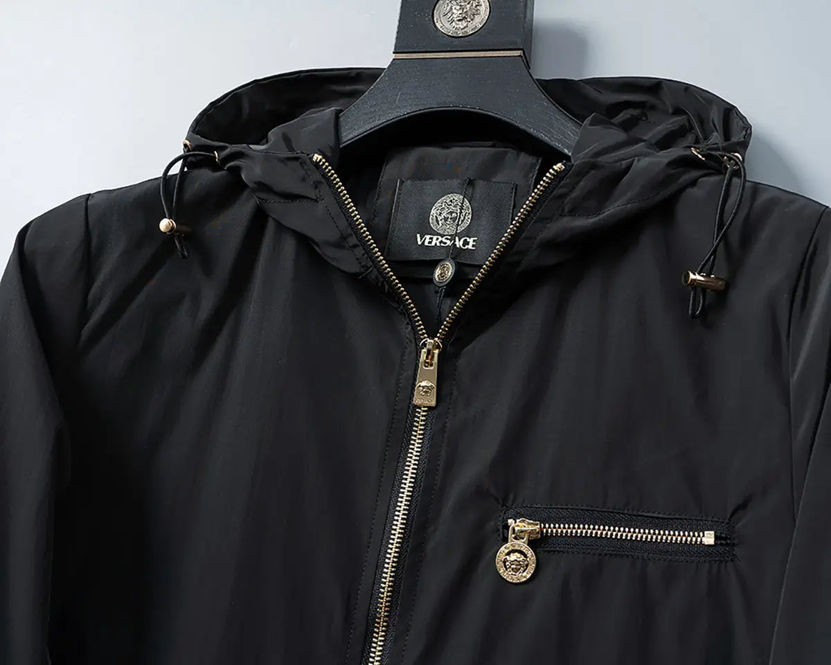 Versace | Gold-Zip Lightweight Hooded Jacket Versache