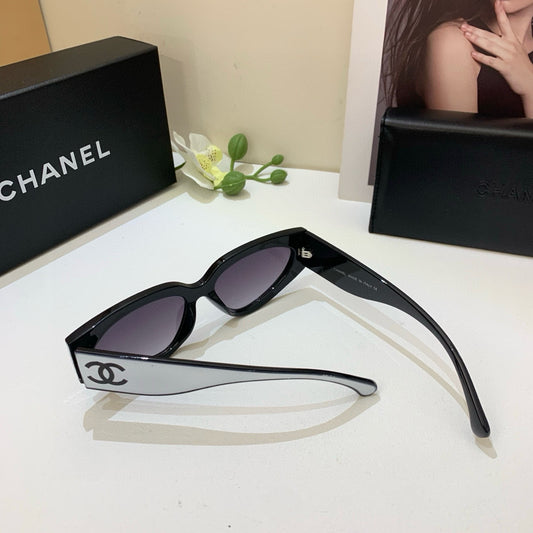 CHANEL | Cat Eye Sunglasses | White Frame Beige Gradient Lens
