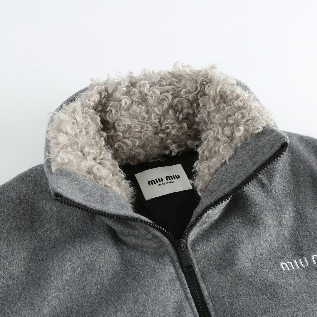 Miu Miu | Fleece Down Jacket | Marble Gray