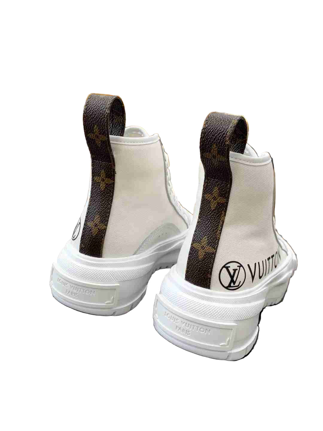 Louis Vuitton | Squad Sneaker Boot | White Canvas High-Top (W)