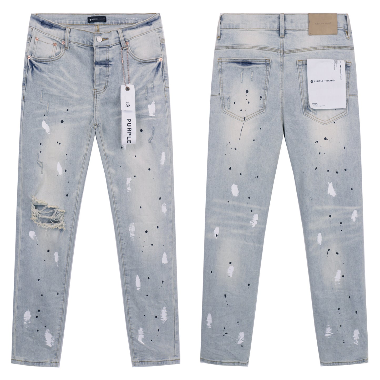 Purple Brand | P001 Skinny Jeans | Light Blue Distressed