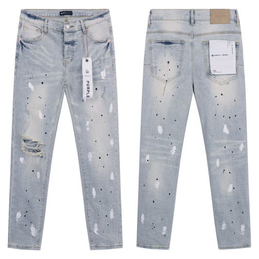 Purple Brand | P001 Skinny Jeans | Light Blue Distressed