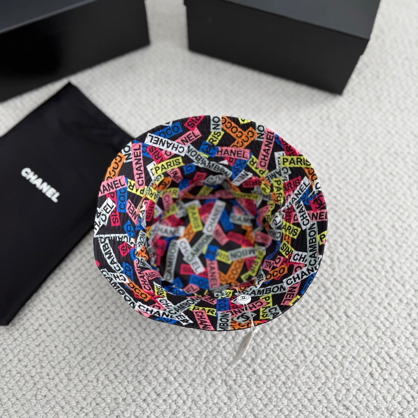 Chanel | Reversible Bucket Hat | Black / Multicolor Monogram
