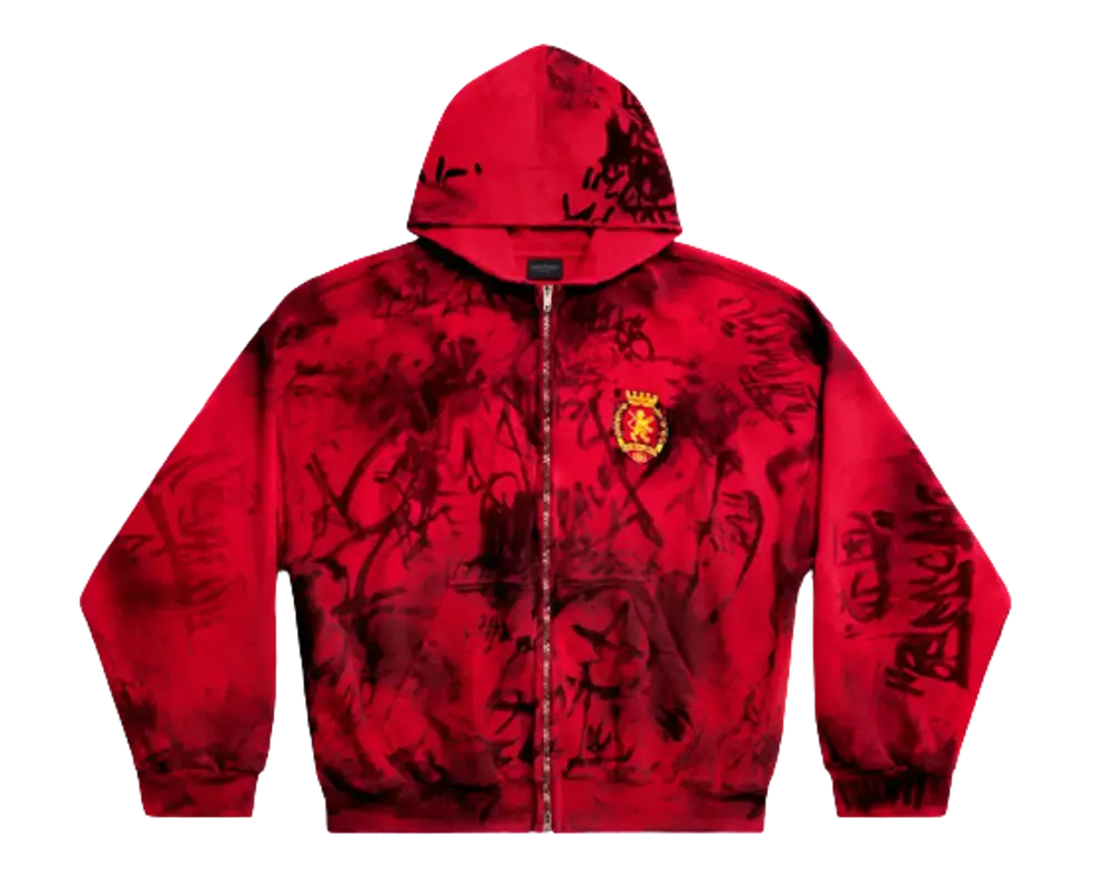 Balenciaga | Skater Red Gaffer | Graffiti Zip Up Hoodie Balenciaga
