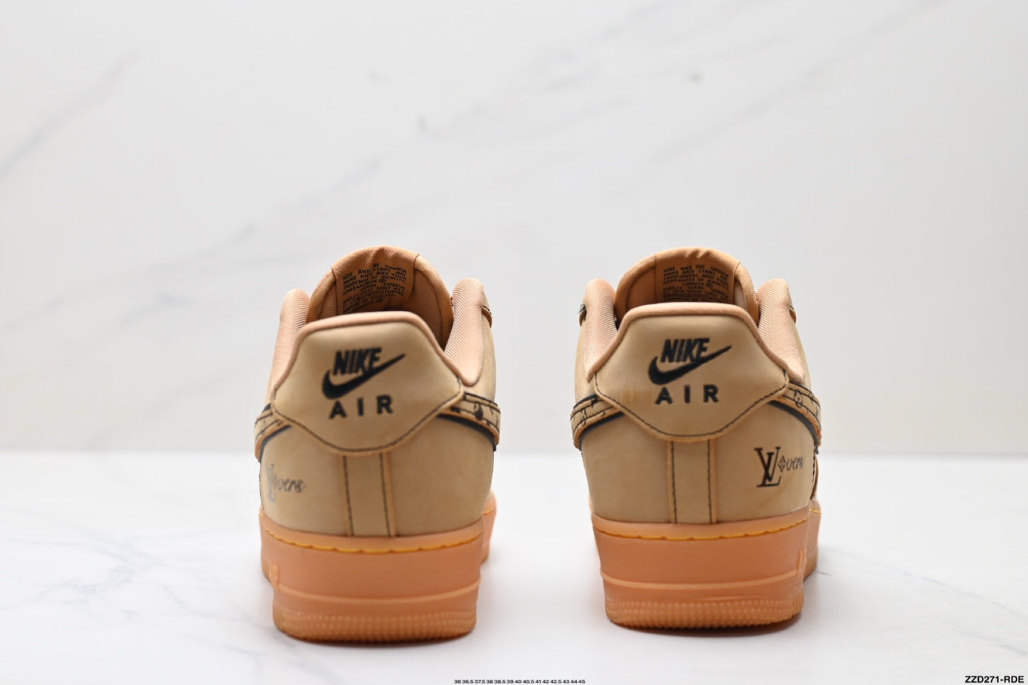 Custom Louis Vuitton x Nike Air Force 1 | Tan Monogram