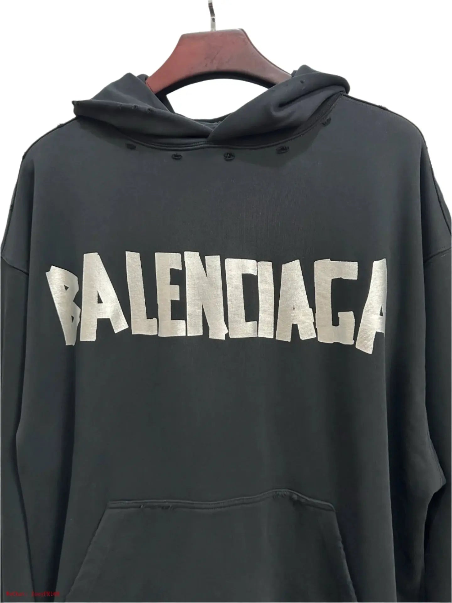 Balenciaga | Distressed Large Logo Hoodie | Oversized Streetwear Balenciaga