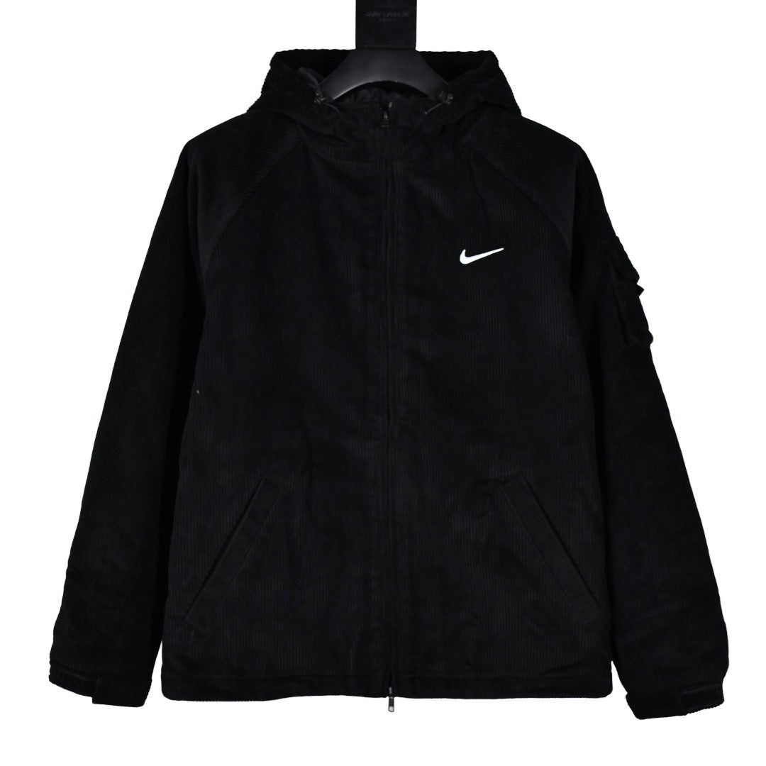 Supreme x Nike | Black Zip-Up Jacket | Embroidered Back Logo