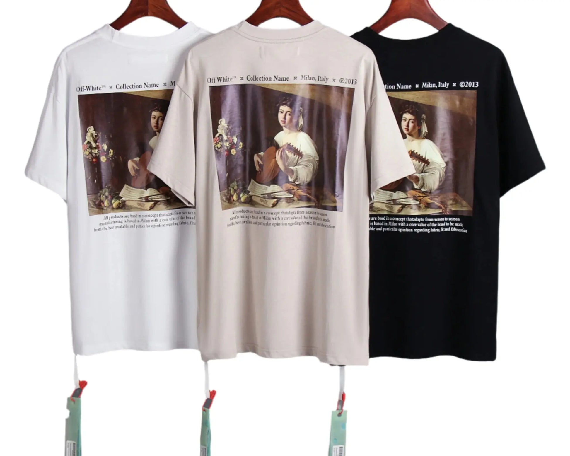 Off-White | Caravaggio Oil Painting Graphic Tee | Black, White, Beige Off-White
