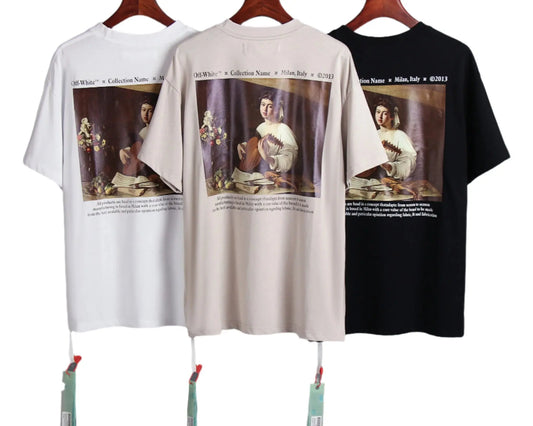 Off-White | Caravaggio Oil Painting Graphic Tee | Black, White, Beige Off-White