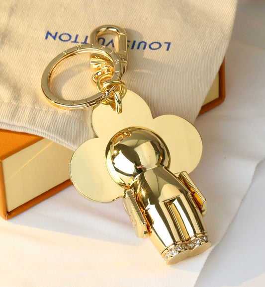 Luxury Inspired Vivienne Bag Charm Key Holder | Red & Gold