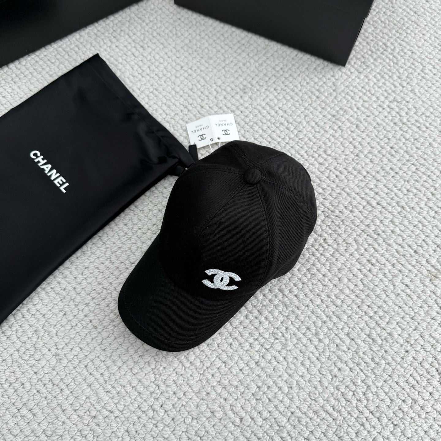 Chanel | Reversible Baseball Cap | Black / Multicolor Logo