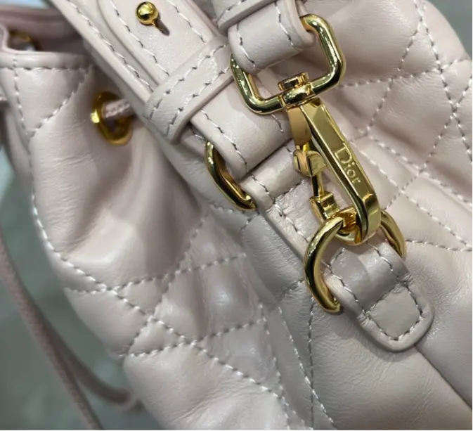 Dior | Pink Cannage Leather Drawstring Backpack Dior