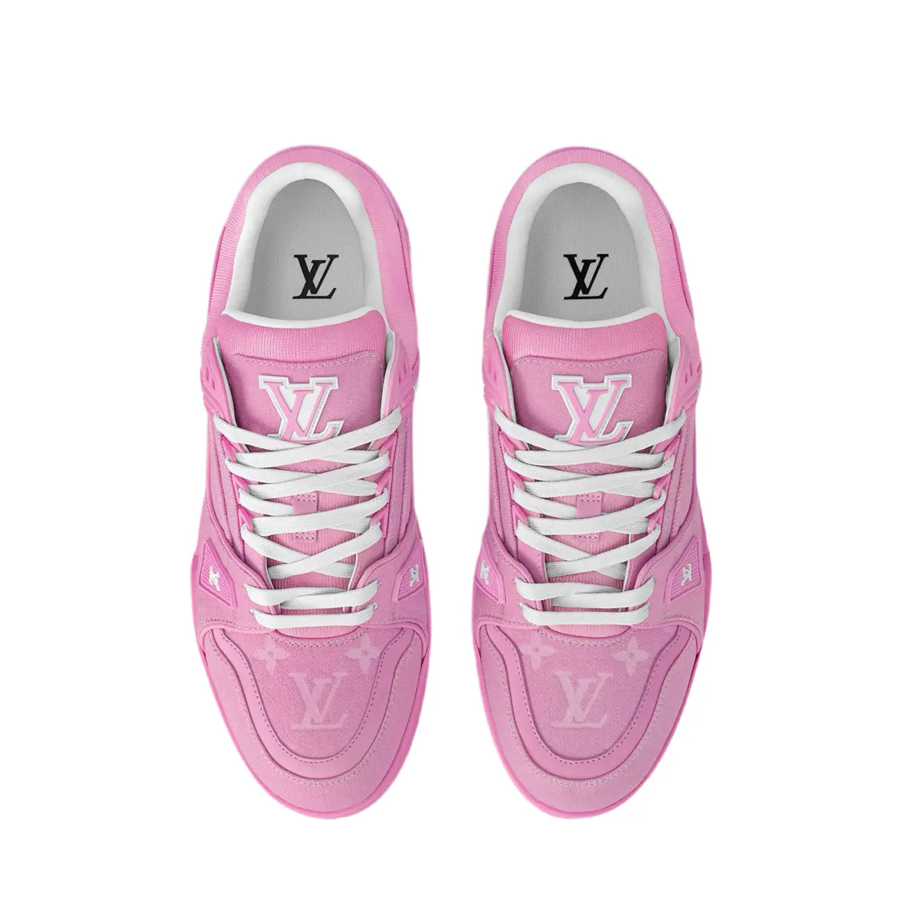 Louis Vuitton | LV Trainer Sneaker | Pink Calf Leather & Monogram Denim Louis Vuitton