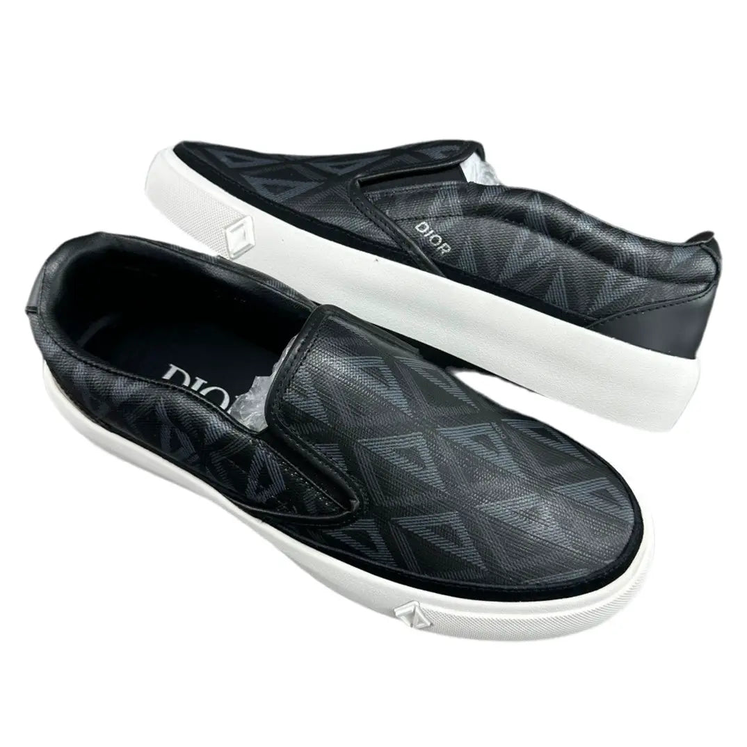Dior | Quilted Monogram Slip-On Sneakers – Black, Grey, or Navy Dior