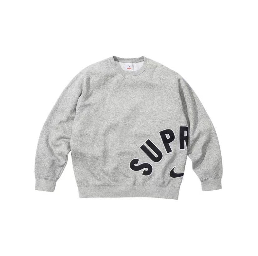Supreme x Nike | Arc Logo Crewneck Sweatshirt | Black or Grey - QUICK SHIP