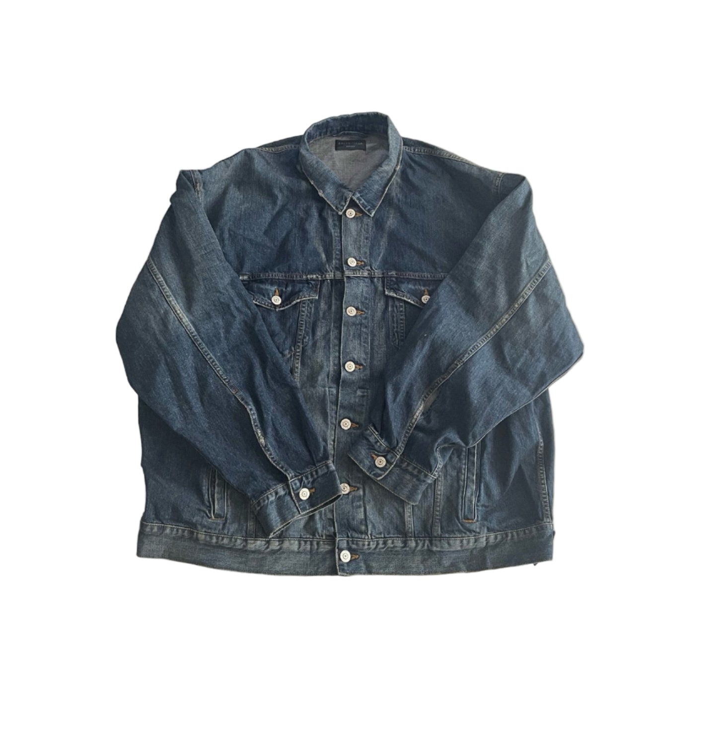 Balenciaga | Spray Logo Denim Jacket | Blue Wash