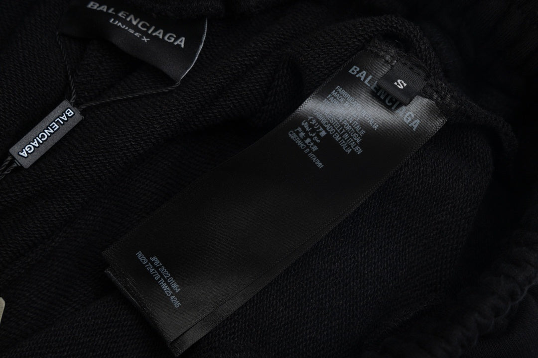 Balenciaga | Political Spray Logo Distressed Shorts