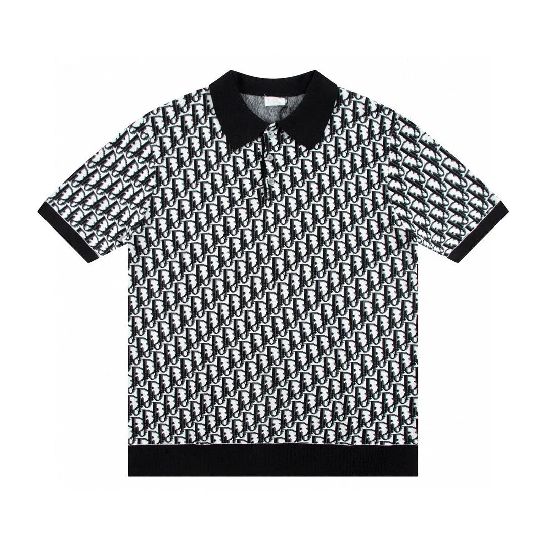 Dior | Black & White Monogram Knit Polo Dior