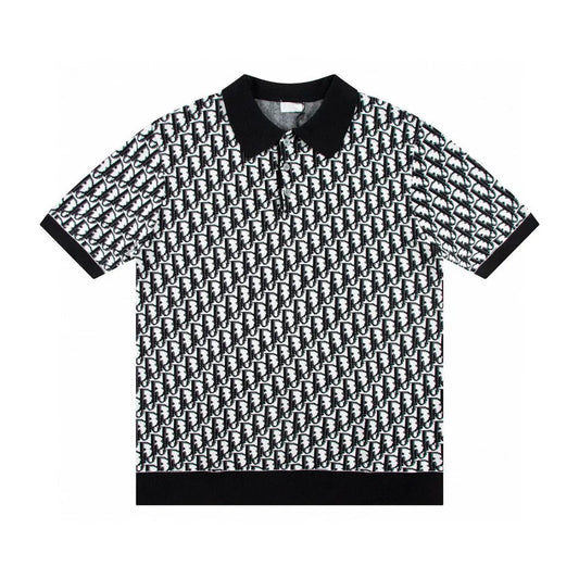 Dior | Black & White Monogram Knit Polo Dior