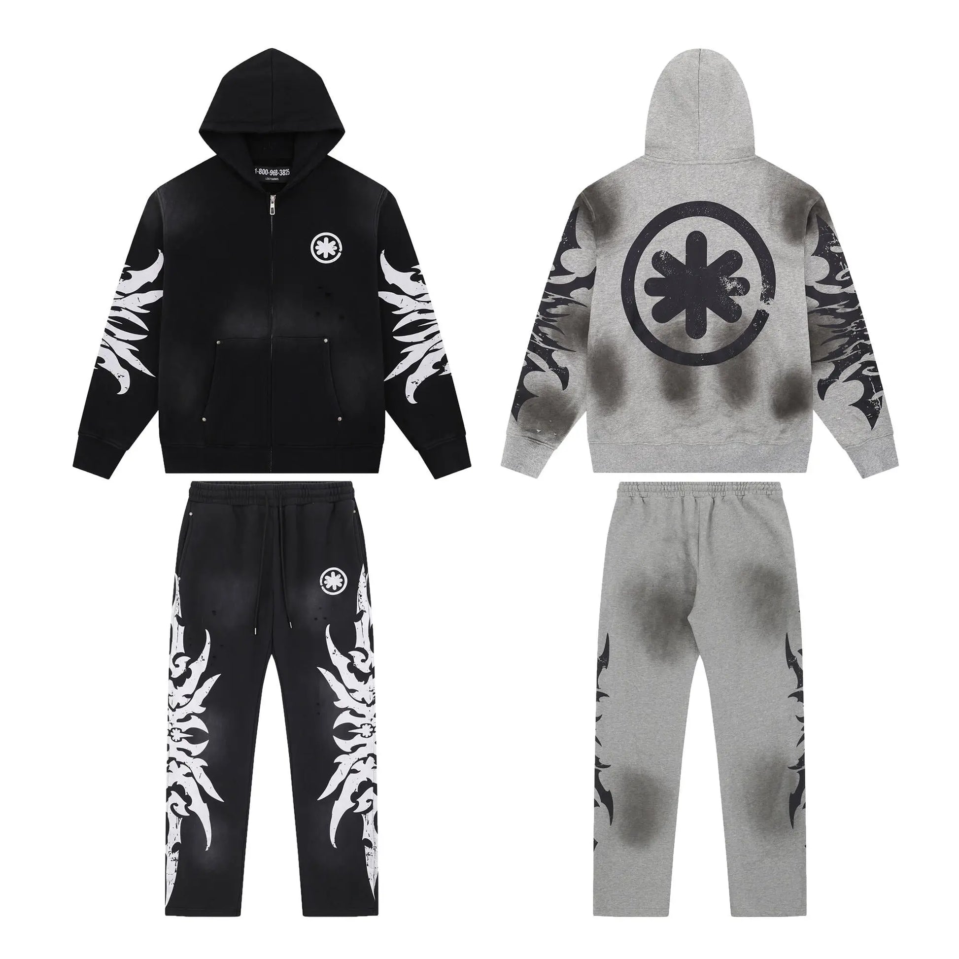 LOSTSHDWS | Full Zip Tracksuit Set Black LOSTSHDWS