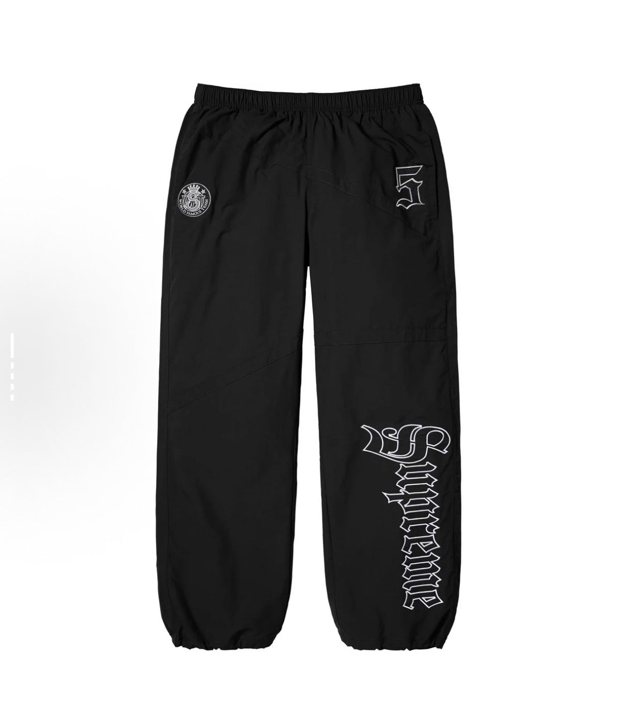 Supreme | Gothic 5 Logo Track Pants | Black & White