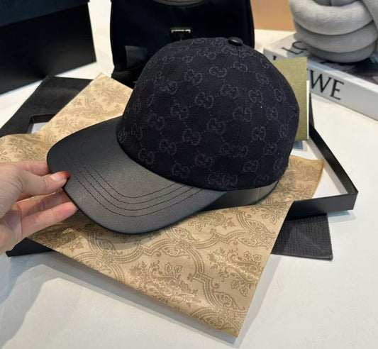 Gucci | Monogram Jacquard Baseball Cap | Black
