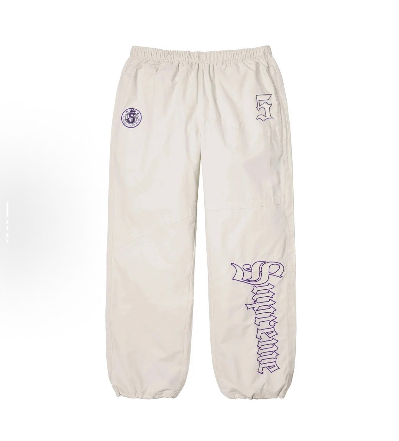 Supreme | Gothic 5 Logo Track Pants | Black & White