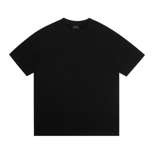 Balenciaga | Black Rhinestone Script Logo Tee | Oversized Fit Balenciaga