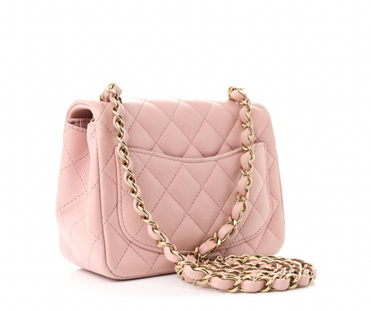 Chanel | Quilted Mini Square Flap Shoulder Bag | Light Pink