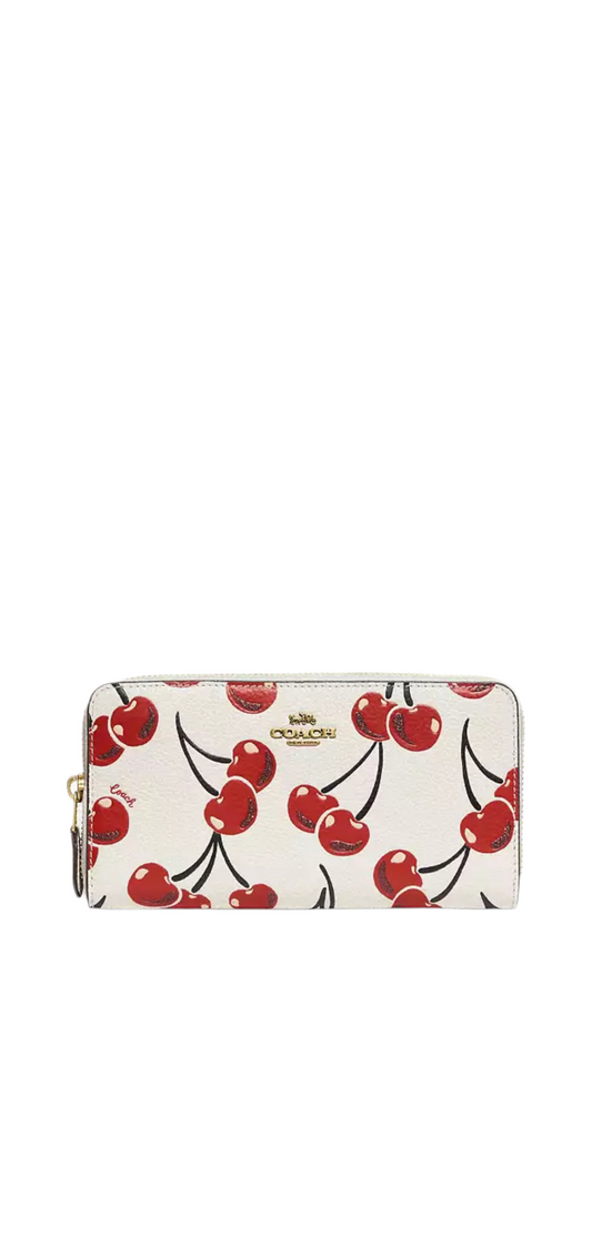 Coach | Accordion Zip Wallet | Cherry Print
