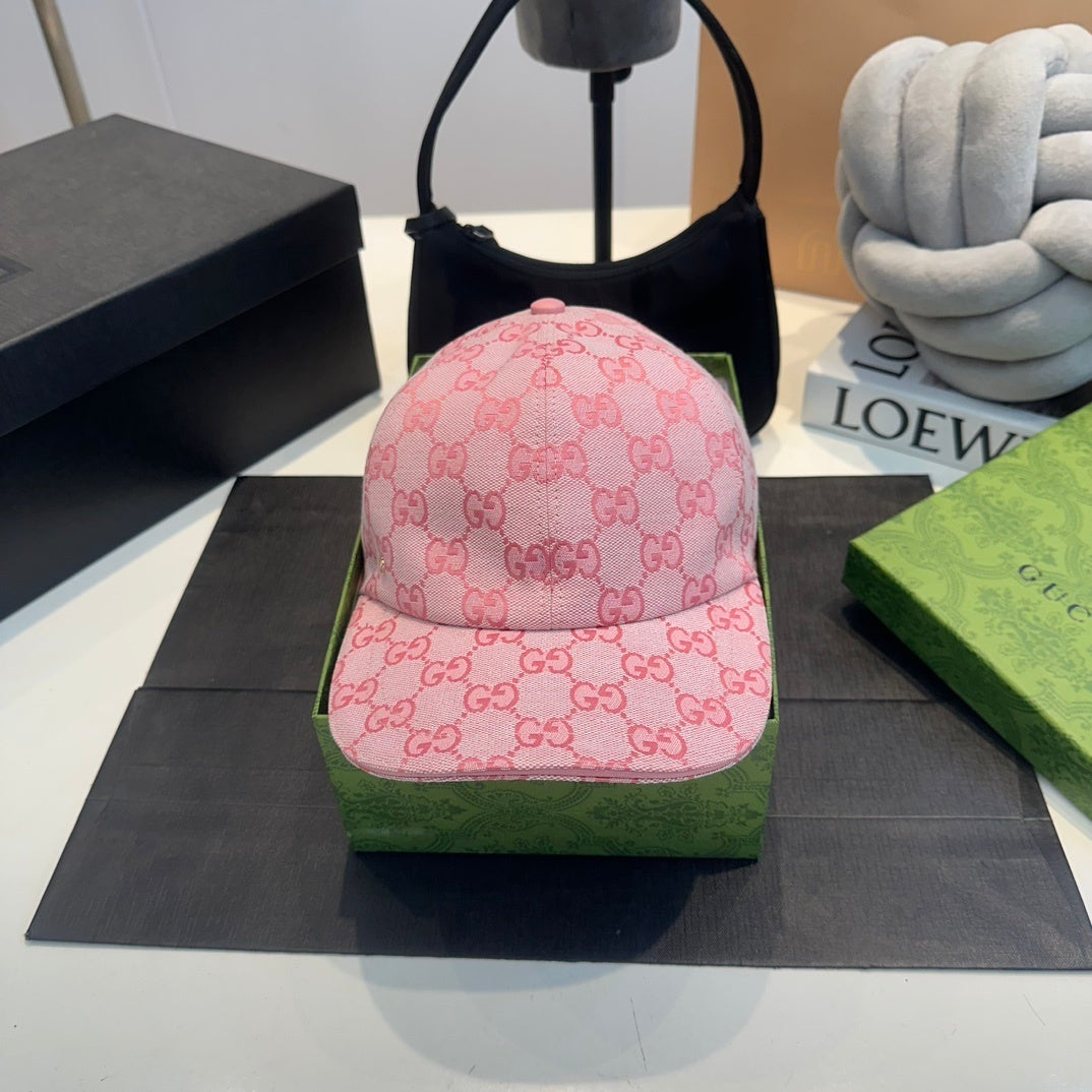 Gucci | GG Monogram Denim Baseball Cap | Pink