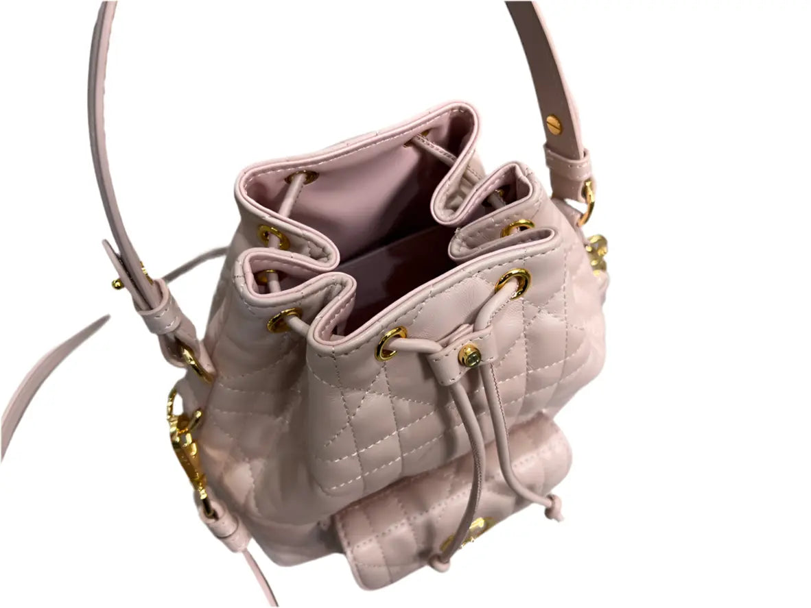 Dior | Pink Cannage Leather Drawstring Backpack Dior