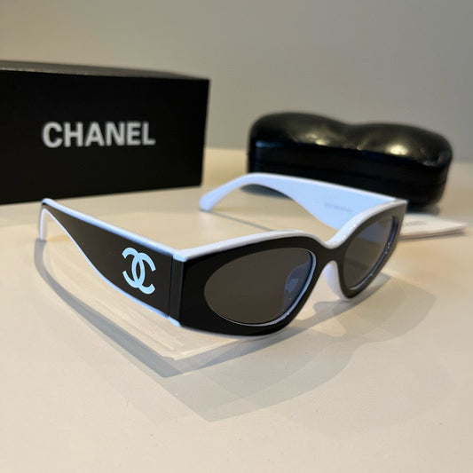 CHANEL | Rectangle Sunglasses | Black Frame Grey Gradient Lens