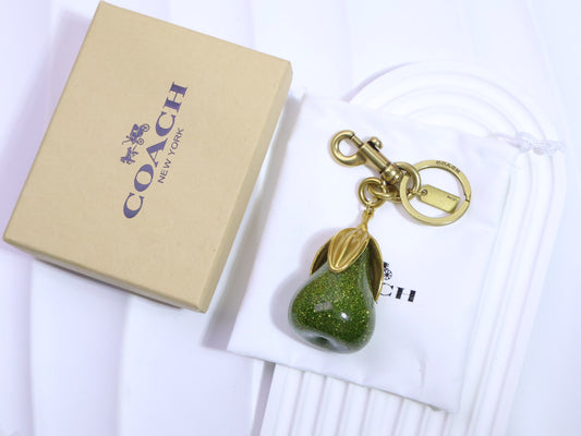 Coach | Glitter Pear Keychain | Green