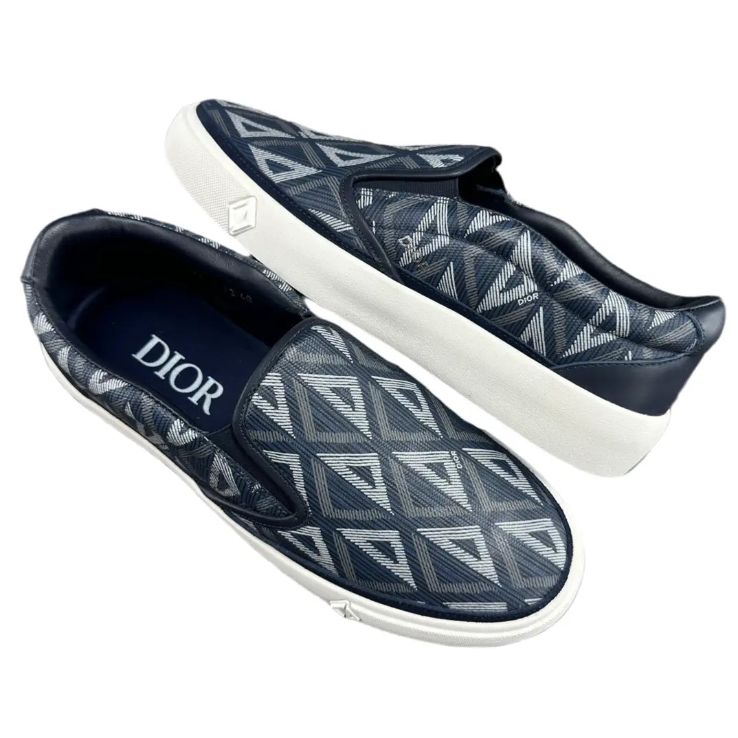Dior | Quilted Monogram Slip-On Sneakers – Black, Grey, or Navy Dior
