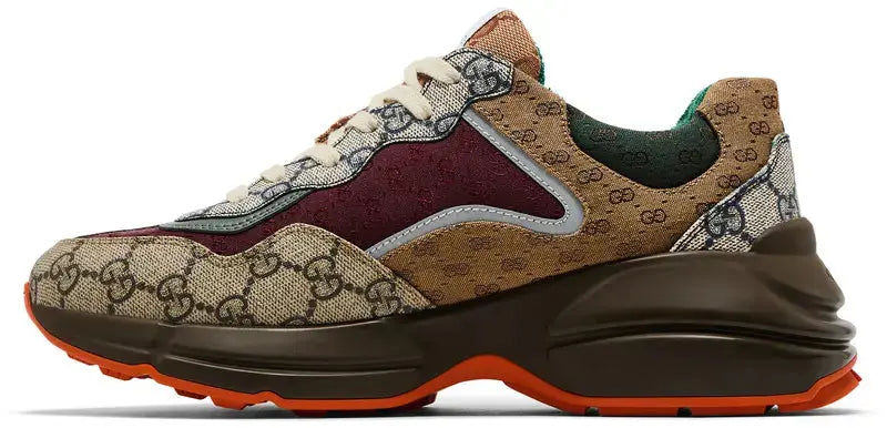 Gucci | Rhyton GG Sneakers | Red Green Monogram Gucci