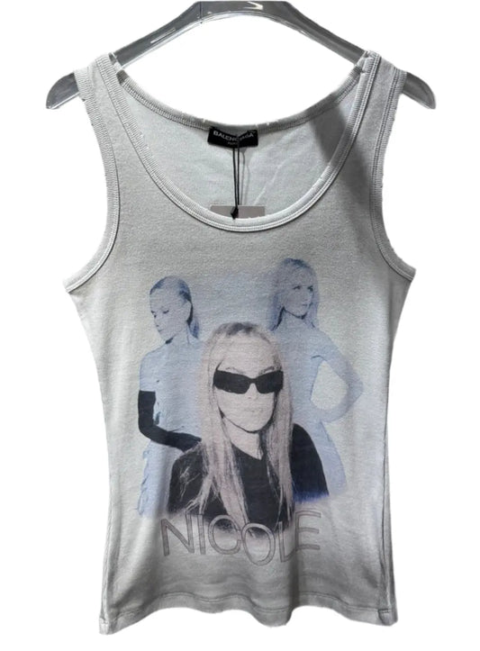 Balenciaga | Nicole Richie Y2K | Custom Graphic Tank Top Balenciaga