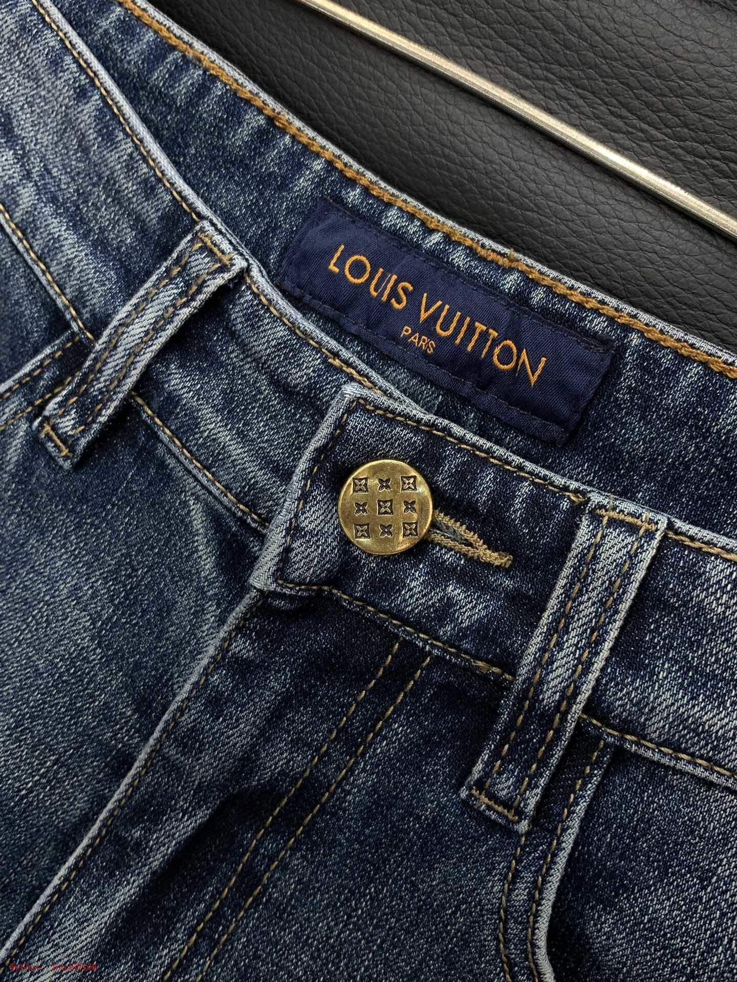 Louis Vuitton | Monogram Patchwork Denim Jeans Blue Louis Vuitton