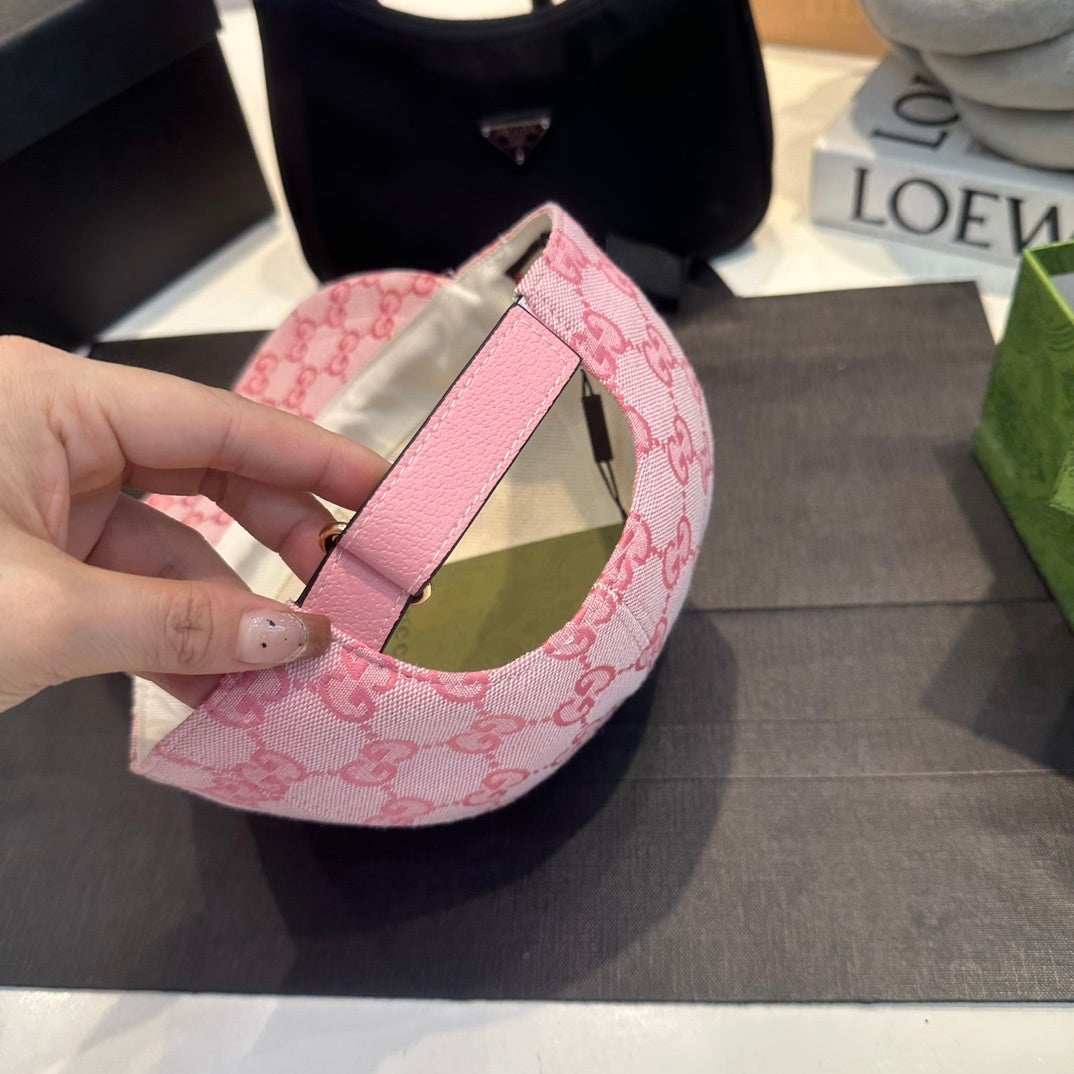 Gucci | GG Monogram Denim Baseball Cap | Pink