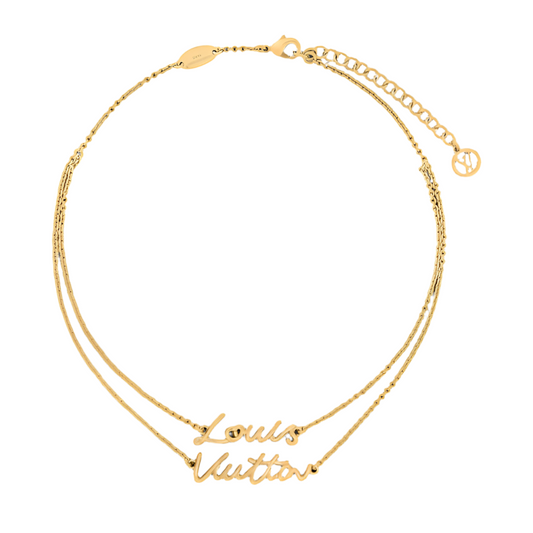Louis Vuitton | LV Script Necklace | Gold