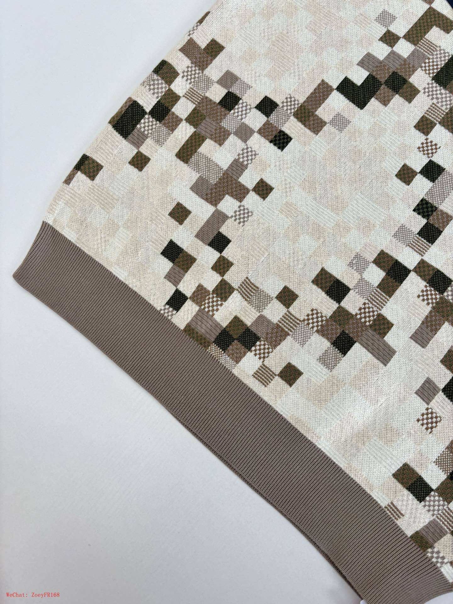 Louis Vuitton | Monogram Pixel Knit Sweater Beige Louis Vuitton