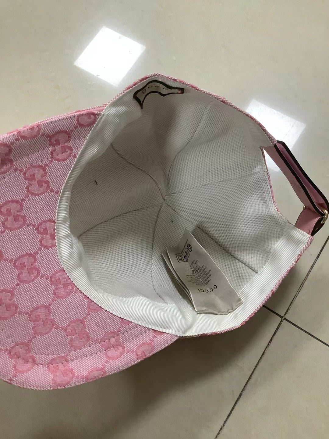Gucci | GG Monogram Denim Baseball Cap | Pink
