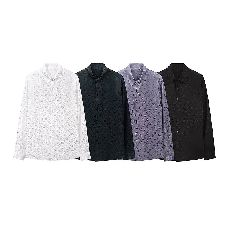 Louis Vuitton | Monogram Jacquard Button-Down Shirt | Black / Grey / White | Relaxed Fit Louis Vuitton