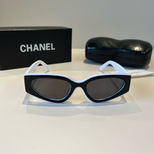 CHANEL | Rectangle Sunglasses | Black Frame Grey Gradient Lens