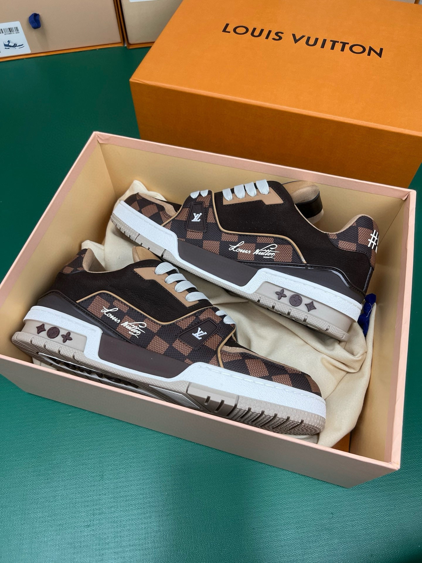 Louis Vuitton | Trainer Sneakers | Brown Monogram Damier Mix