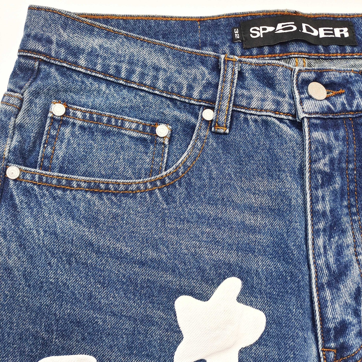 Sp5der | Beluga Wash Denim Jeans | Light Indigo