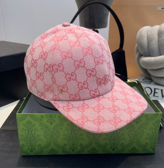 Gucci | GG Monogram Denim Baseball Cap | Pink